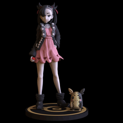 ezgif.com-gif-maker.gif 3D file MARNIE POKEMON ANIME SWORD AND SHIELD STANDARD AND BIKINI STL・3D print object to download