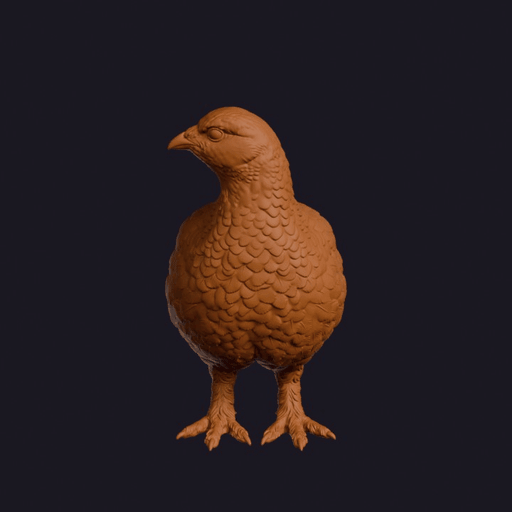 Realistic Ptarmigan Looking Side Bird Sculpture