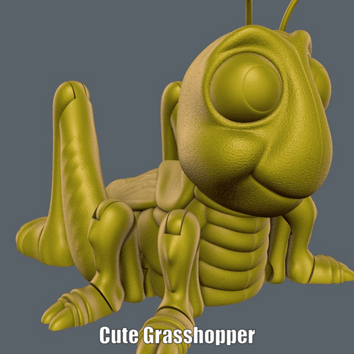 Cute-Grasshopper.gif Niedlicher Grashüpfer (Einfacher Druck - Druck an Ort und Stelle)