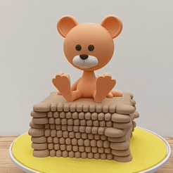oursonPlu.gif 3D file The teddy bear and the cake box...・3D printer design to download