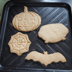 Large Halloween Cookies 1.gif Descargar archivo STL gratis Ocho cortadores de galletas de Halloween • Objeto para impresora 3D, Sigma3D