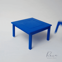 CHILD'S-TABLE-AND-CHAIRS-Miniature-Furniture-Dollhouase.gif STL file Miniature Child's Table and Chair Set for Dollhouse・3D print design to download, RAIN