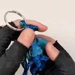 ezgif.com-video-to-gif-12.gif Flexi Ram Horn Wyvern Keychain, Print in Place, Articulated Dragon