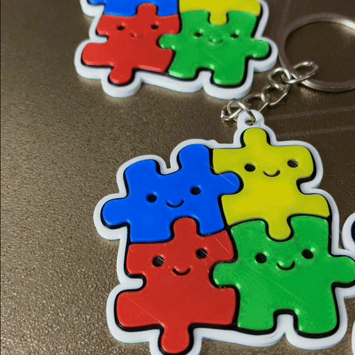 Autism-Themed Cute Keychain