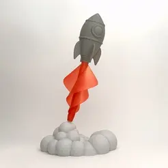 ezgif.com-optimize.gif Archivo STL Escultura cohete molino de Arquímedes・Objeto imprimible en 3D para descargar