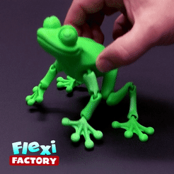 Frog4.gif Download STL file Cute Flexi Print-in-Place Frog • 3D printable model, FlexiFactory