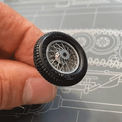 Wheel.gif Download STL file Auto Union Type D Spoked wheel and Radiator Cowling • 3D printer model, TOMsModellinginMotion