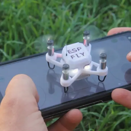 ESP-FLY-ESP32MicroDroneQuadcopterPhoneControlledFlying-ezgif.com-resize.gif ESP-FLY - an ESP32 Micro Drone | Body/Frame (3D Design STL files)