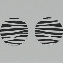 zebra-earrings.gif Fichier STL Boucles d'oreilles - Disques zébrés・Plan à imprimer en 3D à télécharger