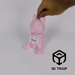 Pinky-Piggy-Bank.gif STL-Datei Pinky Sparschwein・3D-druckbares Modell zum herunterladen