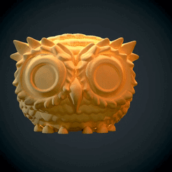 Owl.gif STL file Chibi Owl・3D printer design to download, GV_3D