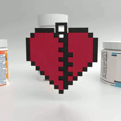 love-broken-heart-animation.gif STL file Keychain heart break pixel art・3D print design to download, keychainbagus