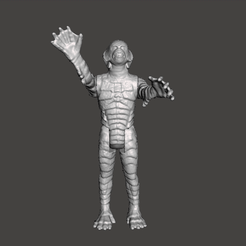 GIF.gif STL file ACTION FIGURE THE CREATURE FROM THE BLACK LAGOON KENNER STYLE 3.75 POSEABLE ARTICULATED .STL .OBJ・3D printing design to download