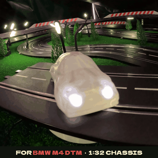 Ghost Slot Car Body 1:32 for BMW M4 DTM – Glowing Eyes Halloween Sheet Ghost | 3MF + STL