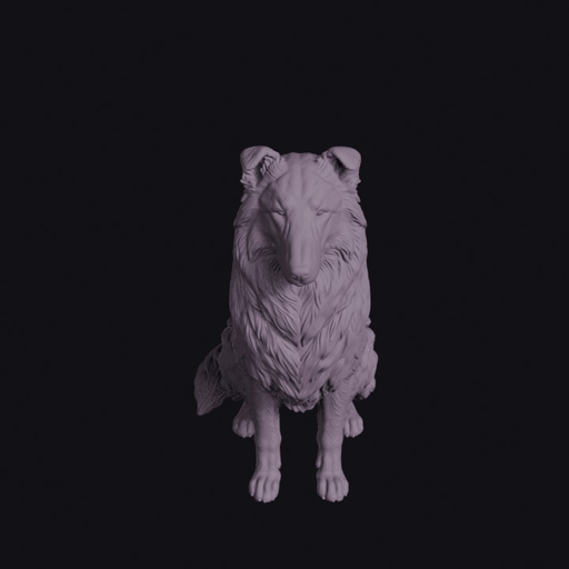 Sitting Rough Collie Figurine