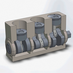 Engine Assembly.gif STL-Datei Three-Cylinder Engine herunterladen • 3D-druckbare Vorlage, altugkarabas
