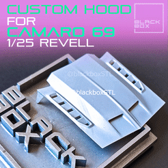 0.gif Файл STL Индивидуальный капот для Camaro 69 Revell 1-25th・Модель 3D-принтера для скачивания, BlackBox