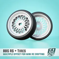 0.gif BBS RS FRONT/REAR WHEELS FOR MINI-Z, WLTOYS K989, K969 RC DRIFT - MULTI OFFSET WITH TIRES