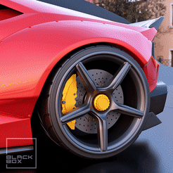 0.gif 3D file ULtra Light 5 spokes WHEEL SET FRONT AND REAR 3・3D print design to download, BlackBox