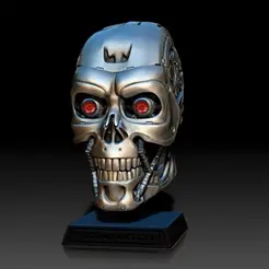 Terminator.gif Terminator HD Head sculpture -display 3d print