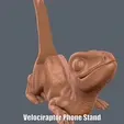 Mera ee Te ey Velociraptor Phone Stand (Easy print no support)
