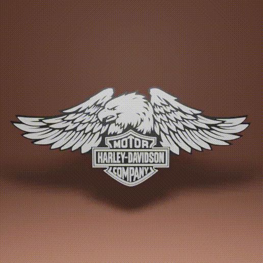🏍️ Harley Davidson Eagle logo・ STL File for 3D printing