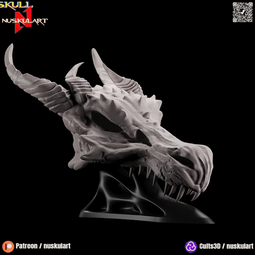Dragon Skull Decor with Holder 3D model