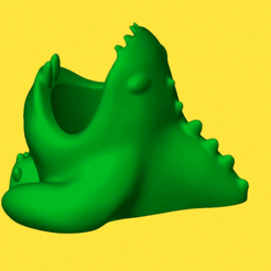 Untitled-design.gif STL file Dinasour pot desk tidy pen organiser / planter dinopot・Model to download and 3D print