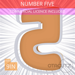 Number_Five~9in.gif Fichier STL Emporte-pièce numéro cinq 9in / 22.9cm・Plan pour impression 3D à télécharger
