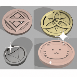 Projekt-bez-nazwy-1.gif STL file Coin's from Genshin Impact・Design to download and 3D print
