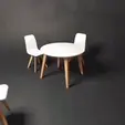 ez.gif Round Dining Table and Chairs - Miniature Furniture 1/12 scale