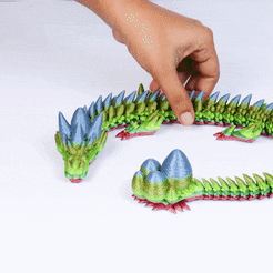 Articulated-easter-dragon.gif Fichier 3D DRAGON DE PÂQUES ARTICULÉ AVEC ŒUFS DE PÂQUES IMPRIMÉS SUR PLACE Flexi pet・Design pour imprimante 3D à télécharger, ECO3D