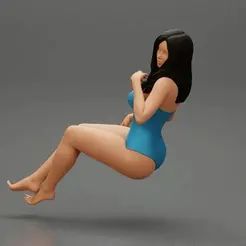 ezgif.com-gif-maker-11.gif 3D-Datei Sexy Frau im Badeanzug Sitzen・Modell zum Herunterladen und 3D-Drucken