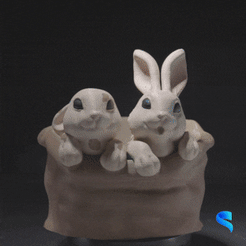 Baby-Kitten-Gif-Cults.gif STL file Easter Bunny Baskets - Baby Kitten・3D printer model to download