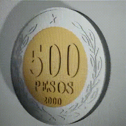 WhatsApp-Video-2023-02-08-at-19.53.42.gif STL file 500 Chilean peso coin year 2000 collector's item・3D printer design to download