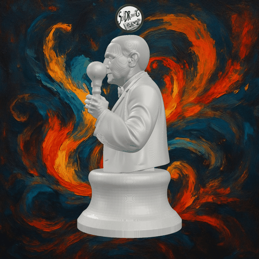 Thomas Edison Holding Light Bulb – SoliDRawinGs SG3259