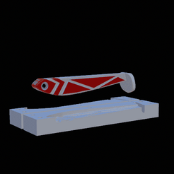 am-bait-16cm-eye-10mm-hoof.gif STL file AM bait fish 16cm hoof form for predator fishing・3D printer model to download