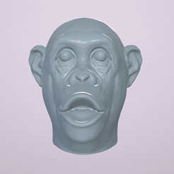 ezgif.com-gif-maker-24.gif OBJ-Datei Schimpansen-Affen-Gesicht・3D-druckbare Vorlage zum herunterladen, printinghub