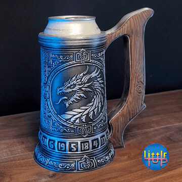 12 oz Dragon D20 magnet spinner can cozy - 3D model önizlemesi