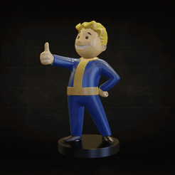 ezgif.com-gif-maker.gif STL file Fallout Vault Boy Statue・Model to download and 3D print
