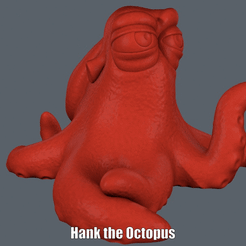 Hank.gif Archivo STL Hank the Octopus (Easy print no support)・Objeto imprimible en 3D para descargar, Alsamen