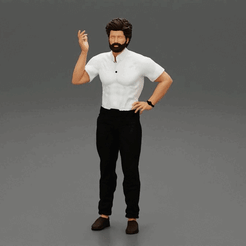 ezgif.com-gif-maker.gif Fichier 3D bel homme élégant habillé d'une chemise et d'un pantalon posant・Plan pour imprimante 3D à télécharger, 3DGeschaft