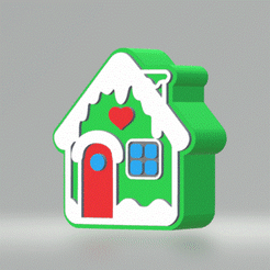 STL00638-GIF1.gif 3D file 3pc Gingerbread House Bath Bomb Mold・Model to download and 3D print, CraftsAndGlitterShop