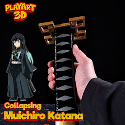 1.gif 3D file COLLAPSING KATANA - MUICHIRO TOKITO - DEMONSLAYER - (PRINT IN PLACE + ASSEMBLY VERSION)・Model to download and 3D print