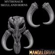 MYTHOSAUR-TWO-PACK-GIF.gif 3D PRINTABLE MYTHOSAUR SKULL AND HORNS PACK - THE MANDALORIAN STAR WARS - HIGHLY DETAILED