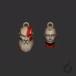 Kratos_e_Atreus.gif God Of War Kratos and Atreus Keychain