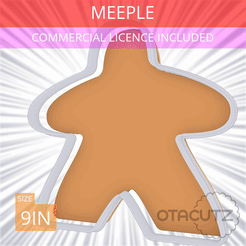 Meeple~9in.gif STL file Meeple Cookie Cutter 9in / 22.9cm・3D printer model to download