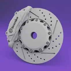 ezgif-2-8951a1b6bf.gif STL file Slotted brake disc and caliper - 1/24 - Scale Model Accessories・3D print object to download
