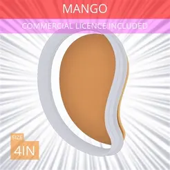 Mango~4in.gif Mango Cookie Cutter 4in / 10.2cm