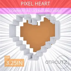 Pixel_Heart~3.25in.gif Pixel Heart Cookie Cutter 3.25in / 8.3cm